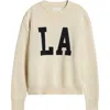 Pacsun La Intarsia Crewneck Sweater In Cream