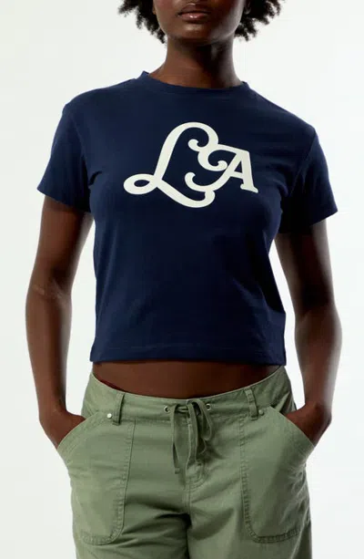 Pacsun La Relaxed Cotton T-shirt In Blue