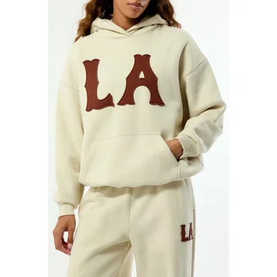 Pacsun La Relaxed Fit Cotton Blend Hoodie In White