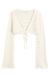 Pacsun Beach Vibes Tie Front Cardigan In White