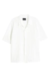 Pacsun Lance Open Stitch Knit Camp Shirt In White