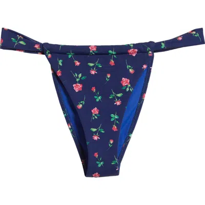 Pacsun Layla Curtain Bikini Bottoms In Navy Grounded Floral