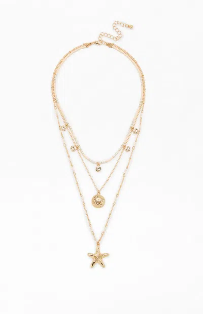 Pacsun Leilani Starfish Layered Necklace In Gold