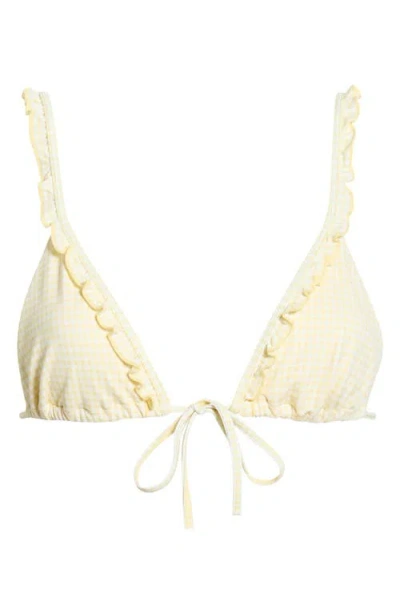 Pacsun Leora Ruffle Triangle Bikini Top In Yellow