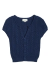 Pacsun Liana Cable Cardigan In Blue