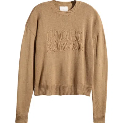 Pacsun Logo Embroidered Sweater In Sepia Tint