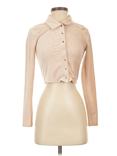 Pre-owned Pacsun Long Sleeve Blouse In Tan