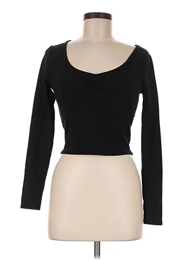 Pre-owned Pacsun Long Sleeve Top Black Sweetheart Neckline Tops