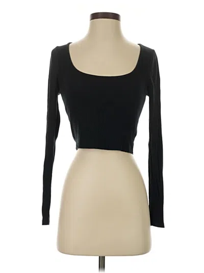 Pre-owned Pacsun Long Sleeve Top Black Sweetheart Neckline Tops