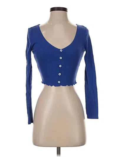 Pre-owned Pacsun Long Sleeve Top Blue Sweetheart Neckline Tops