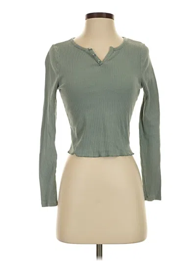 Pre-owned Pacsun Long Sleeve Top Green Open Neckline Tops