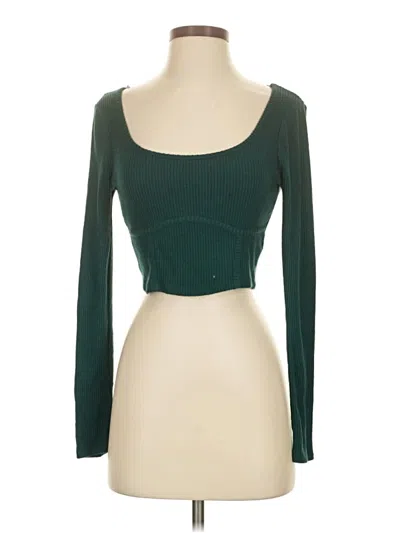 Pre-owned Pacsun Long Sleeve Top Green Sweetheart Neckline Tops