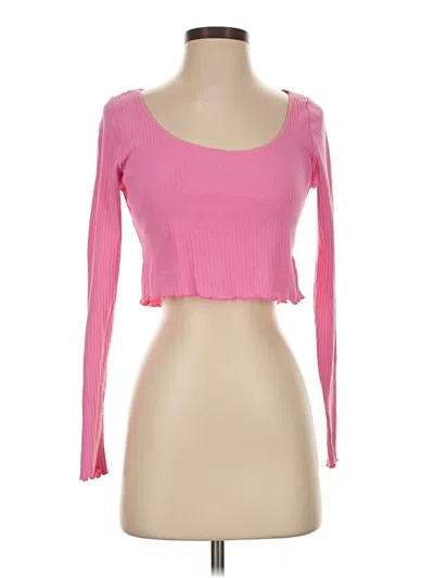 Pre-owned Pacsun Long Sleeve Top Pink Sweetheart Neckline Tops