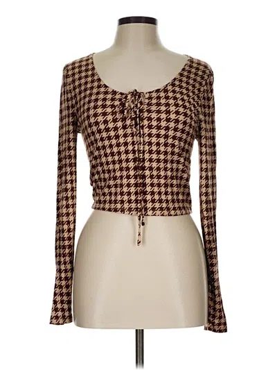 Pre-owned Pacsun Long Sleeve T-shirt In Brown