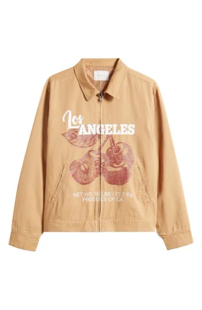 Pacsun Los Angeles Cherry Jacket In Tan