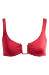 Pacsun Lotus Shirred Swim Top In Red