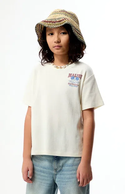Pacsun Kids' Malibu Waffle Knit T-shirt In Off White In Neutral