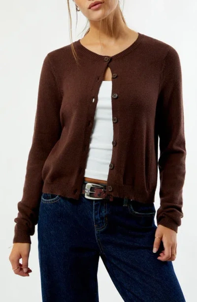 Pacsun Marley Button Front Cardigan In Brown