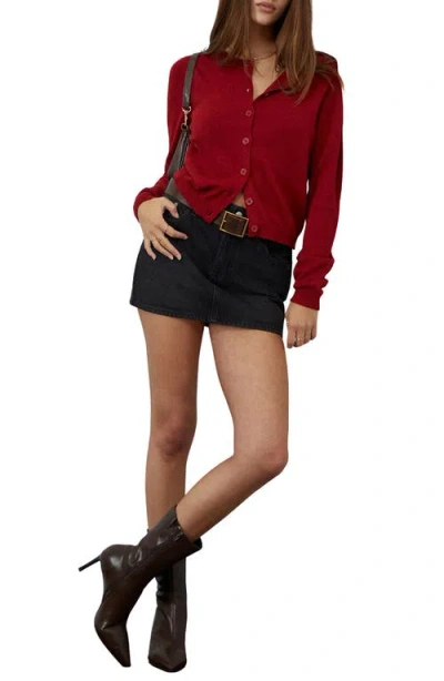 Pacsun Marley Button Front Cardigan In Red