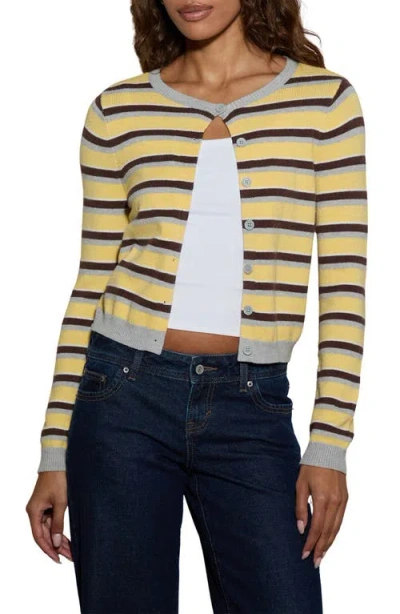Pacsun Marley Cardigan In Yellow Stripe