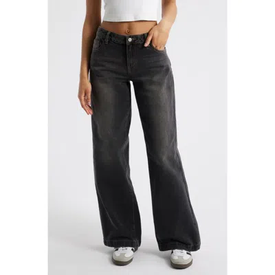 Pacsun Melis Low Rise Baggy Jeans In Black Wash