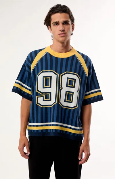 Pacsun Men's 98 Knit Short Sleeve Jersey In Navy In Blue