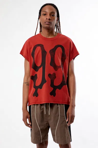 Pacsun Men's 99 Oversized Muscle T-shirt In Red In Multi