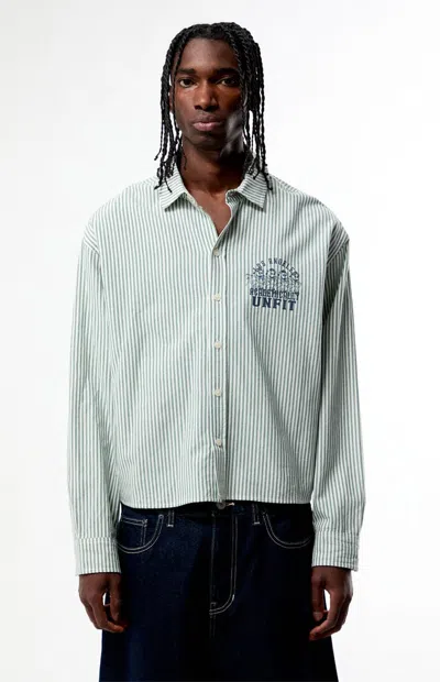 Pacsun Men's Academy Striped Long Sleeve Shirt In Green