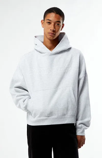Pacsun Men's Arcadia Puff Graphics Cropped Hoodie In Heather Grey In Gray