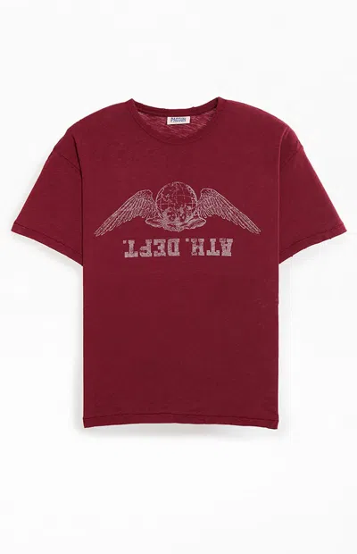 Pacsun Men's Ath Dept Vintage T-shirt In Red