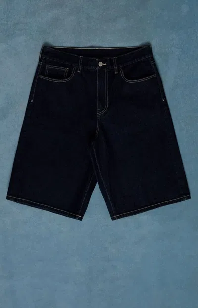 Pacsun Men's Austin Extreme Baggy Denim Shorts Dark Blue In Dark Indigo