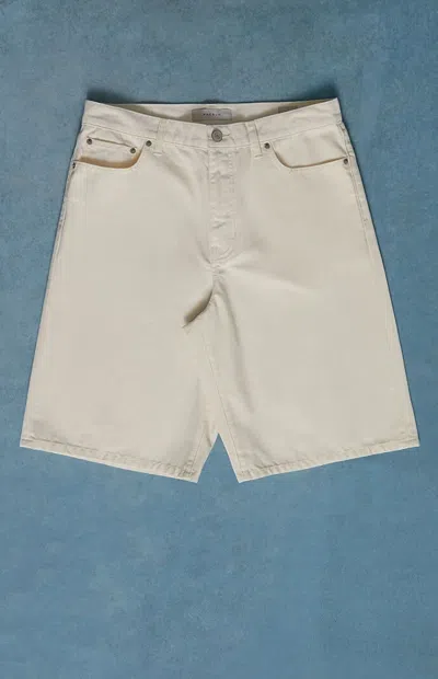 Pacsun Men's Austin Extreme Baggy Denim Shorts Patch Cream In Neutral