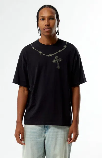 Pacsun Men's Barbed Cross Reverse T-shirt In Black