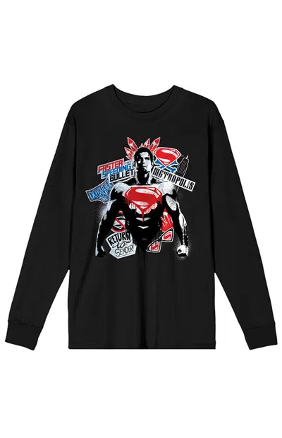 Pacsun Men's Batman Vs Superman Long Sleeve T-shirt In Black