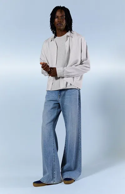 Pacsun Men's Bennet Baggy Flare Jeans Light Blue In Medium Indigo In Multi