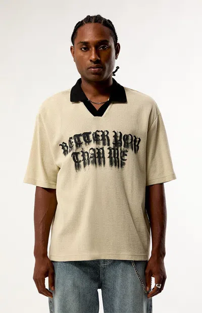 Pacsun Men's Better Than You Polo Shirt In Tan In Neutral