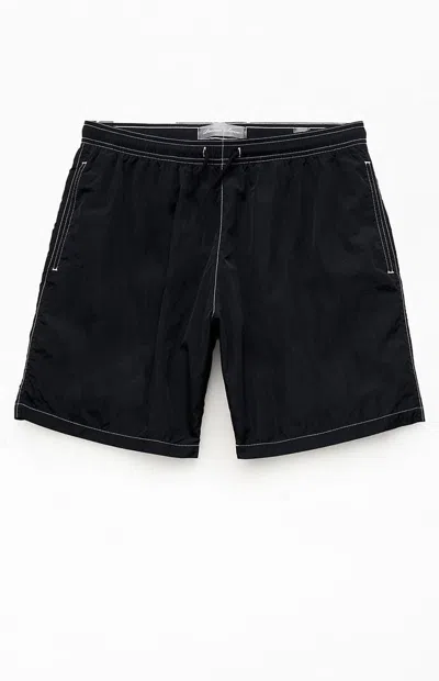 Pacsun Men's Black Baggy Contrast Crinkle 8" Swim Trunks In Multi