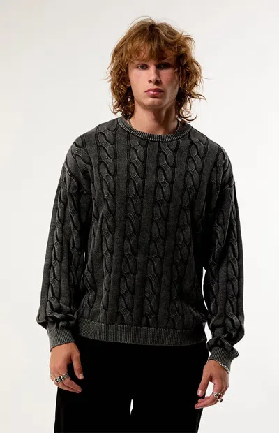 Pacsun Men's Black Grandeur Cable Knit Sweater