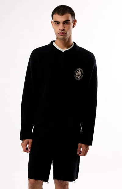 Pacsun Men's Black Le Palais Quarter Zip Polo Sweater