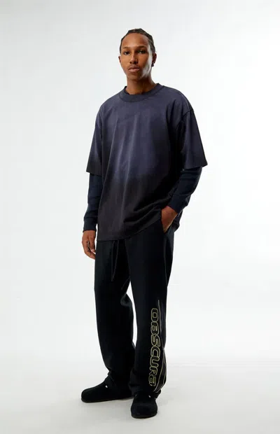 Pacsun Men's Black Obscura Fleece Baggy Sweatpants In Blue