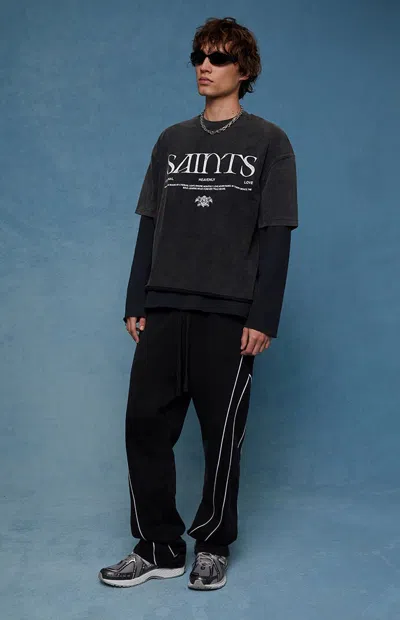 Pacsun Men's Black Piping Track Sweatpants