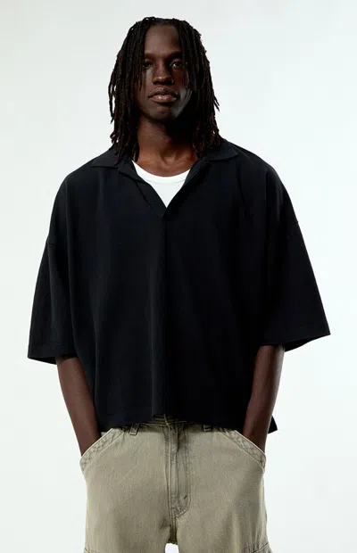Pacsun Men's Black Solid Polo Shirt