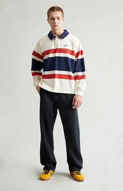 Pacsun Men's Black Straight Leg Sweatpants In Blue