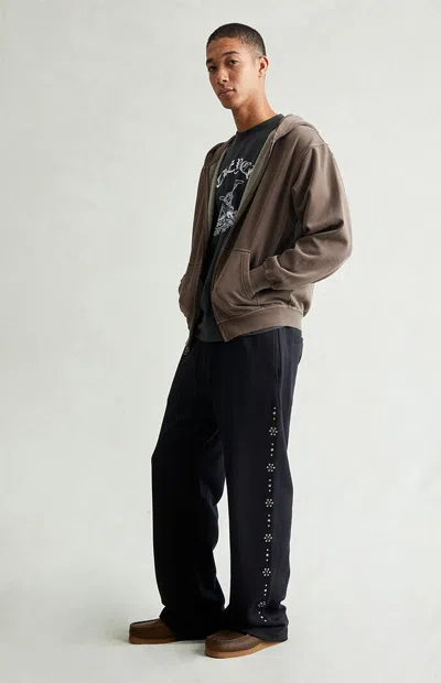 Pacsun Men's Black Studded Fleece Extreme Baggy Sweatpants