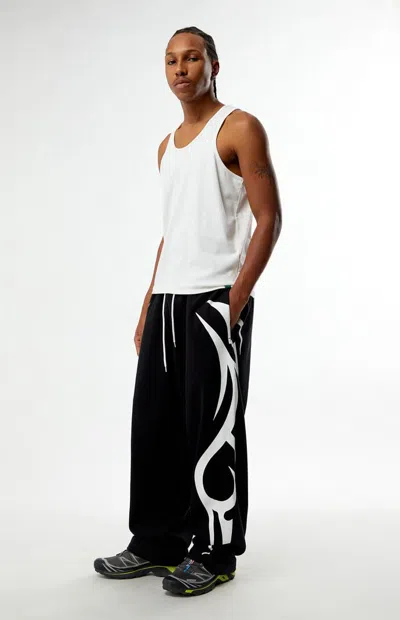 Pacsun Men's Black Tribal Fleece Baggy Sweatpants