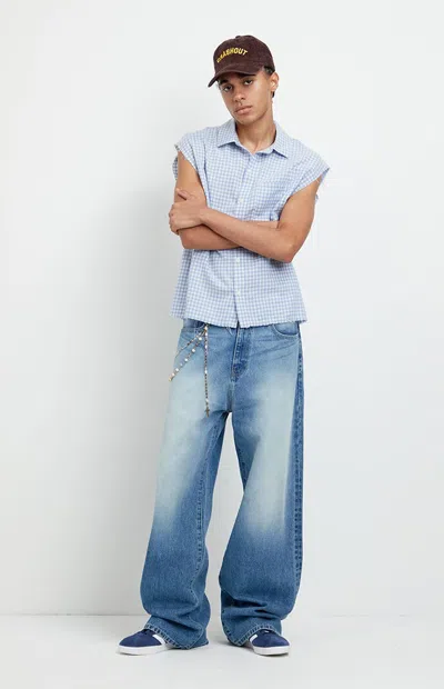 Pacsun Men's Blake Extreme Baggy Jeans Ca Embroidered Medium Blue In Medium Indigo In Multi