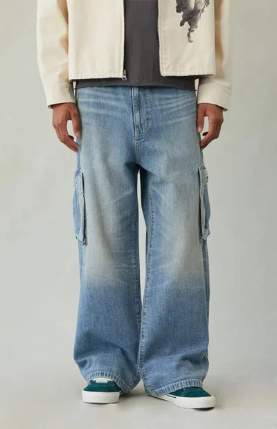 Pacsun Men's Blake Extreme Baggy Jeans Cargo Medium Blue Tint In Medium Indigo