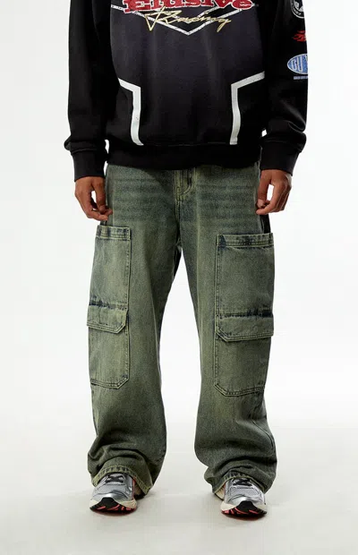 Pacsun Men's Blake Extreme Baggy Jeans Cargo Medium Blue Tint In Medium Indigo In Purple