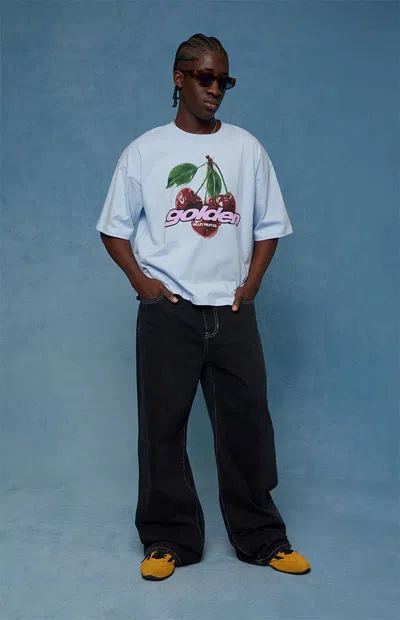 Pacsun Men's Blake Extreme Baggy Jeans Embroidered Flames Washed Black In Gray