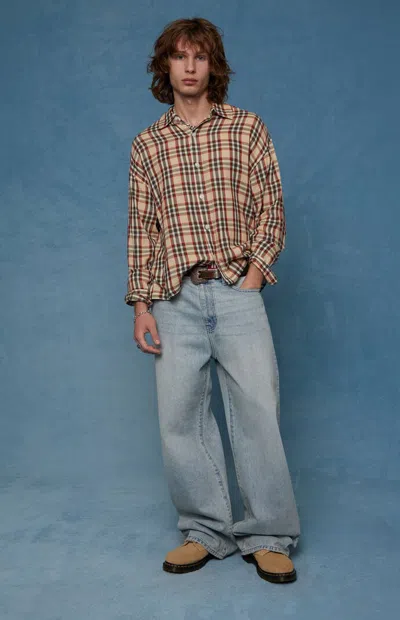 Pacsun Men's Blake Extreme Baggy Jeans Light Blue In Light Indigo In Brown